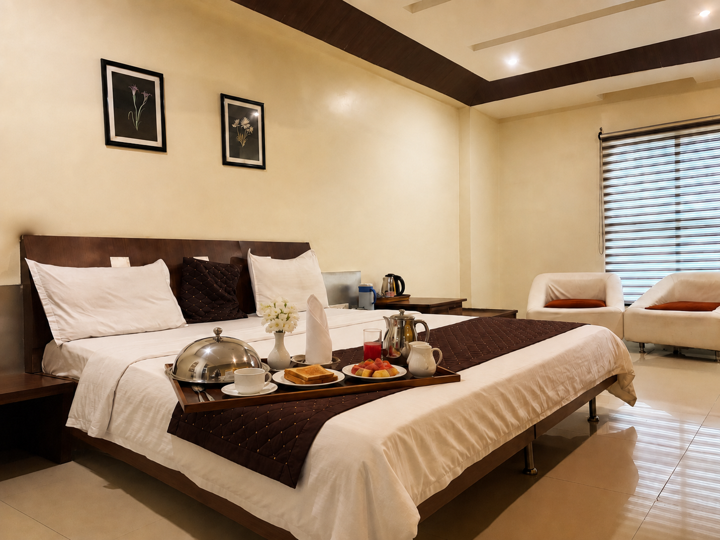 In-room dining at Hotel Jindal